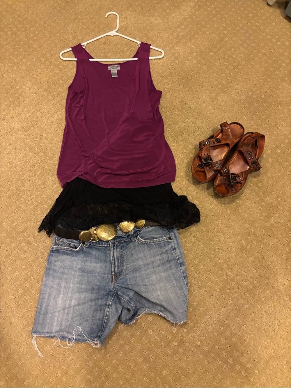 Chico’s Travelers Size 2 Berry Plum Tank Top Stretch Slinky Scoop Neck